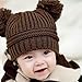 Atdoshop Cute Baby Kids Girl Boy Dual Balls Warm Winter Knitted Cap Hat Beanie (Coffee)