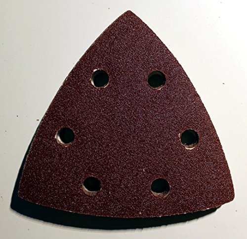 60 Blatt Klett Schleifdreiecke Delta Schleifpapier + 1 Blatt Gratis 93x93x93mm 6-Loch Körnung gemischt je 10 Blatt K40/K60/K80/K120/K180/K240 - 4