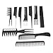 Foxpic Pro 10pcs Anti-static Hair Comb Set Salon Hairdresser Barber Styling Tool Black