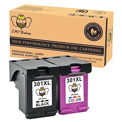 CMYBabee hohe Ausbeute Ersatz f¨¹r HP tintenpatronen 301 XL (CH561EE CH562EE CH563EE CH564EE) druckerpatronen 301XL Combo Set Kompatibel f¨¹r HP Deskjet 2540 2542 2544 1015a 1510 3050A Envy 4500 4502 4504 4505 4507 5530 5532 Drucker Multi-Pack (1*Schwarz, 1*Tri-Farbe)
