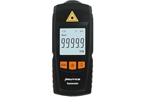 Digital Tachometer RPM Meter, Abuycs Handheld Non-Contact LCD Display Digital Laser Tachometer Tach Test Meter Motor Speed Gauge Tester 0-50℃, 2.5 to 99,999 RPM