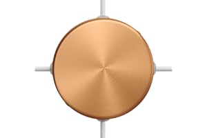 creative cables - Kit rosone cilindrico in Metallo a 4 Fori Laterali (Scatola di derivazione) - Rame Satinato