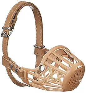 ATTILA Adjustable Strap Muzzle Cum Mouth Cover Cum Basket Cage Cum Pet Safety Collar for Puppy & Dog (Size-5) Medium