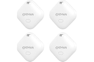 CHZHVAN Smart Air Tracker Localizador Tag Funciona con Apple Buscar (sólo iOS), Batería Reemplazable, Resistente al Agua, Bluetooth Key Finder para Bolsas, Equipaje, Mascotas y Mochila (Negro, 1 Pack)