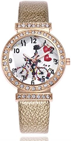 2018 New Women Fashion Wrist Watches, GreatestPAK Leather Band Analog Quartz Round Watches (Gold)