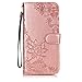 Produktbild Homikon PU Leder Hülle Schön Spitze Schutzhülle Brieftasche Ledertasche Bookstyle Lanyard Weiche Handyhülle Kunstleder Lederhülle Silikon Tasche Kompatibel mit Samsung Galaxy S10e - Roségold