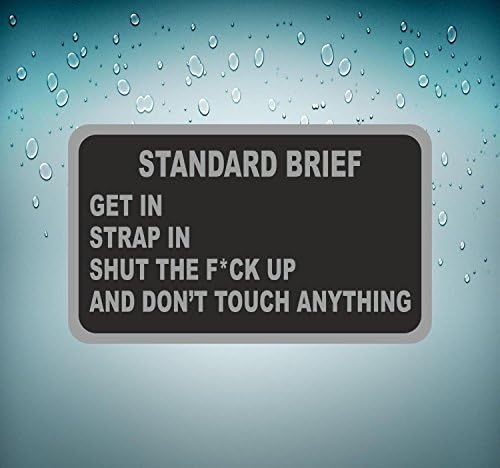 Self-Adhesive Humorous Briefing Instructions Sticker For Car, Plane or Other Vehicle