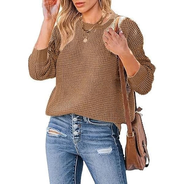 Vamtac Oversized Cable Knit Sweater - Cream, Long Sleeve Crewneck Pullover, Unisex Loose Fit - View #9
