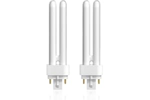 LumiGo 13W G24q-1 4000K Natural White 4pin Light Bulb, AC220-240V G24q-1 2U Double Tube Energy Saving Lamp, 13W PLC 850LM CFL Lamp, Non-Dimmable, Suitable for Corridor, Bathroom, Pack of 2