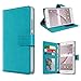 Produktbild eFabrik Schutztasche für Huawei Nova Hülle türkis Smartphone Case Tasche mit Aufsteller und Innenfächer Handy-Zubehör Leder-Optik