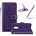 Price comparison product image Purple Leather Case for Xiaomi Redmi Note 4X,Strap Wallet Flip Cover for Xiaomi Redmi Note 4X,Herzzer Classic Pretty Four Leaf Clover Print Magnetic Buckles Design Full Body Card Slots Stand Folio Synthetic Leather Case with Soft Silicone