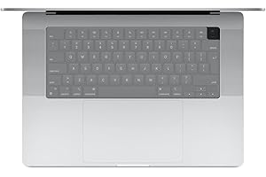 MiNGFi silikon Osłona klawiatury dla MacBook Pro 14" A2442 (2021+) MacBook Pro 16" A2485 (2021+) M1 Pro/Max chip Touch ID Układ klawiatury UE/ISO - Przezroczysty