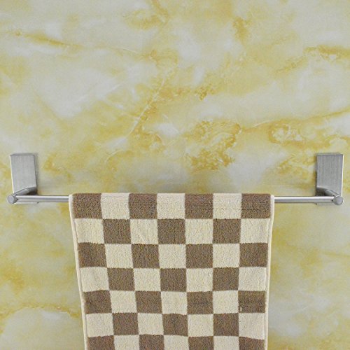 Selbstklebender Handtuchhalter gebürstetem Edelstahl Handtuchstange Ohne Bohren Bad und Küche 55cm - 5