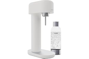 Mysoda Ruby 2 - Machine à eau pétillante design avec une bouteille d'eau en PET (sans cylindre de CO2) - Blanc-Argent