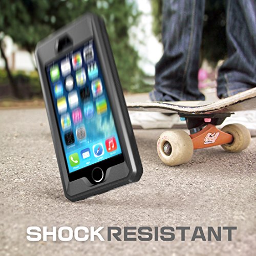 iPhone 5S Case, SUPCASE [Heavy Duty Belt Clip Holster] Apple iPhone 5S Case Compatible with iPhone 5 [Unicorn Beetle PRO Series] Full-body Rugged Hybrid Protective Cover with Built-in Screen Protector, Dual Layer Design + Impact Resistant Bumper (Black/Black)