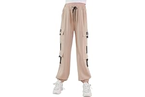 SFreeBo Jungenhose, Cargohose, Jogginghose, lockere Cargohose, Kinder, Klettern, Wandern, Jogginghose, Funktionshose, mehrere Taschen, elastischer Bund, 9–14 Jahre