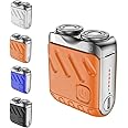 Beard Shaver - 2024 Men's Favorite Traveler Mini and Portable Suitcase Design, Double-Ring Magnetic Cutter, Mini Shavers for Men, Electric Beard Shaver (Orange)