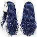 Produktbild 28 INCH (70CM)High Quality Women's Long Full Curly Dark Blue Hair Wig Cosplay Wig Party Wigs by becret