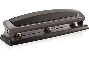 Swingline Desktop Hole Punch, Precision Pro, 2-3 Holes, 10 Sheet Capacity, Adjustable Centers, Black and Silver (A7074038A)