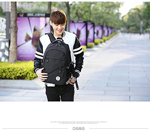 15 Zoll Laptop Rucksack mit USB Port  Nylon Wasserabweisend Arbeit Laptop Rucksack College Schultertaschen Reisetasche Wandern Rucksack f  r Damen und