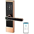 Razuvious Smart Lock, Smart Door Lock, Bluetooth Lock,Biometric Fingerprint with Touchscreen Keypad,Card,Remote Share,Auto Lock,Work with Alexa need TT Lock Gateway for Home Office