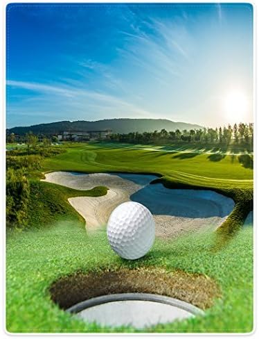 Blankets Sofa Bed Throw Lightweight Cozy Plush Golf Course Beautiful Sky Hole Bunker 60"x80"