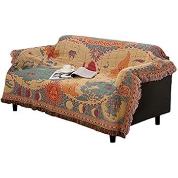 Icegrey Einzigartiges Design Sofaüberwurf mit Quasten Couch Überwurf