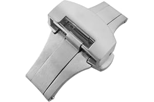 HiCycle2 Schließe Ersatzband für Panerai Marina 44 mm Lederarmband Faltschließe 24 mm Edelstahl 22 mm (Silber)