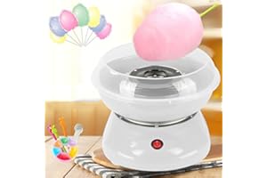 TWSXXN Machine barbe à papa pour la Maison, Barbapapa Machine avec Bâtonnets de Barbe à papa et Cuillère Doseuse pour Anniversaire D'enfant（Blanc）