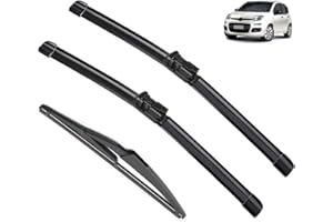 AUTOPIXL Essuie-glace de voiture compatible avec Fiat Panda MK3 2012-2019 Balais d'essuie-glace avant et arrière de voiture Essuie-glaces en caoutchouc souple Pare-brise automatique 24"+15"+11"2016 2017 2018 (
