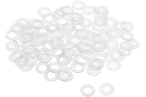 sourcing map Nylon Planas Arandelas M8 16mm DE 8mm DI 0,9mm Grosor Sellado Junta para Grifo Tubería Agua Manguera, Transparente, Paquete De 200