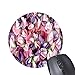 Produktbild Rosa und purpurrotes Blumen-Muster runde Mausunterlage