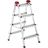 Ayyıldız &Ccedil;ift &Ccedil;ıkışlı Katlanabilir Ev Tipi Merdiven 4+4 Basamak Galvanizli