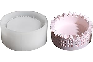 YARTEIM Silikonformen Gießformen Kerzenhalter,Mini Silikonform Haus Ringform,Silikonform Kerzenhalter,Gießform Haus und Gießform Kerzenhalter Rund,Gießformen Silikon Häuser für Kerzenhalter Handwerk