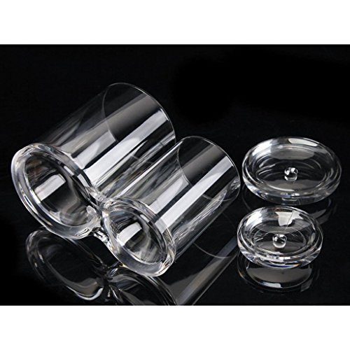 Oriskey Wattestäbchen Kosmetex Acryl Wattepads Behälter Halter Box Q-Tips Aufbewahrung, 2 runde Behälter - 5