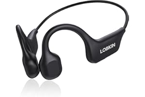 LOBKIN Słuchawki przewodnictwa kostnego Bluetooth 5.3, bezprzewodowe słuchawki douszne z mikrofonem, wodoodporne słuchawki sportowe IPX5 do biegania, jazdy na rowerze, ćwiczeń