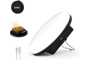 iodoo 60W Lampada da Campeggio Solare Ricaricabile, 16500mAh Portatile Power Bank Luce Campeggio, 3000LM LED Luce da Tenda, 3 Colori 2700-6500K, per Campeggio, Escursionismo ed Emergenze Familiari