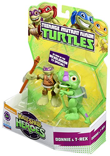 Teenage Mutant Ninja Turtles Half-Shell Heroes Dino Donnie and T-Rex Action Figure (Pack of 2)