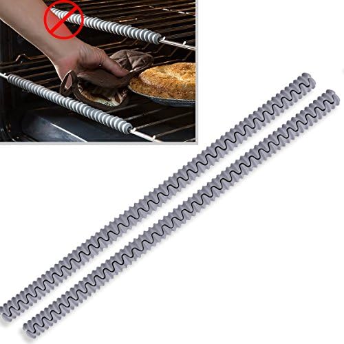 2 Pack Silicon Oven Rack Shields Oven Rack Guard Against Burns and Scars,Food Grade,FDA Approved,BPA Free,Heat Resistant to 230C/446F (Gray)