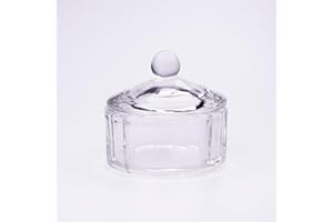 JND Professional Acrylic Liquid Monomer Dappen Dish + Lid Glass Crystal Bowl Nail Art Powder Cup (12 Sided)