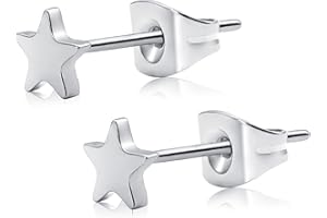 ARTSKIN Pendientes de estrella de titanio hipoalergénico sin níquel para pieles sensibles Pendientes planos pequeños para adolescentes y mujeres