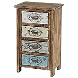 Schubladengriffe im Rost-Look Mendler Kommode Cadiz Schubladenkommode Schrank Shabby-Look, Vintage, 79x48x33cm