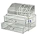 H&S® Acrylic Clear Make up Organiser Cosmetic Box - 2 Drawers