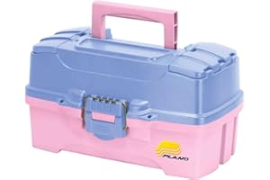 PLANO Two-Tray Tackle Box,Fishing Tackle Organizer, Portable Storage Organizer, Tool box, Small parts, Removable Trays, Fishing, Beading, School or Office Supplies or Crafting Materials