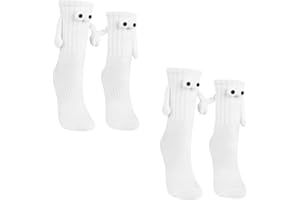 SHAINE 2 paia di calzini magnetici, coppia che si tiene per mano, calzini divertenti con magnete, calzini dell'amicizia, calzini per donne e uomini