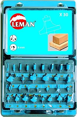 Leman 428.700.30 Coffret 30 Mèches de défonceuse en Carbure queue de 8 mm