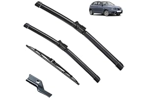 AUTOPIXL Zestaw wycieraczek przednich i tylnych wycieraczek kompatybilny z Seat Ibiza 6L 2006-2008 szczotki do szyb przednich 21 "+ 19" + 14"