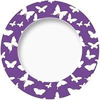 Excelsa Enjoy Plato llano mariposa, Porcelana, Lila, 27 x 27 x 1.5 cm