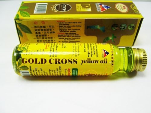 famous Thai Herbal Massage Gold Cross Yellow Oil 24 Ml Pack of 2