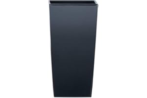 Maceta alta 35 L Prosperplast Urbi Square de plástico CON depósito en color Antracita, 55 (alto) x 29,5 (ancho) x 29,5 (profundo) cms